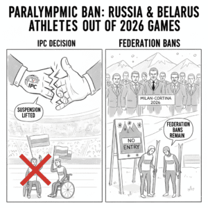 Russian and Belarusian athletes banned from qualifying for 2026 Milan-Cortina Paralympics.