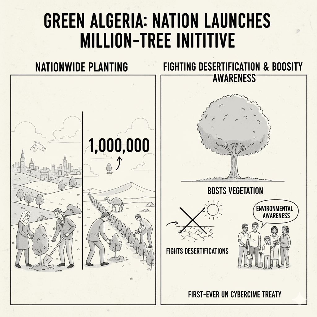 Algeria launches nationwide million-tree campaign to combat desertification and promote sustainability