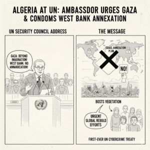 Algeria warns UN of West Bank annexation plans and calls for global mobilization to rebuild Gaza