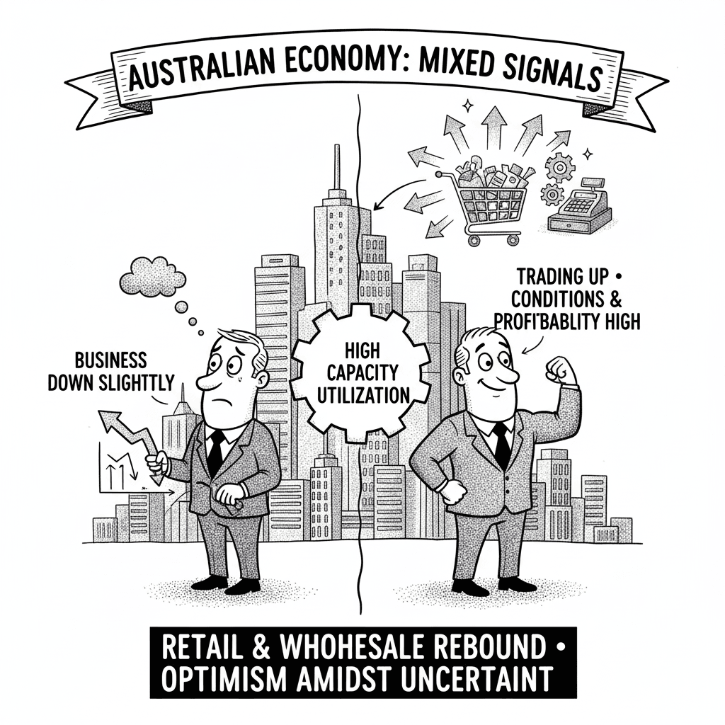 Australian business confidence report showing improved trading conditions and profitability in October