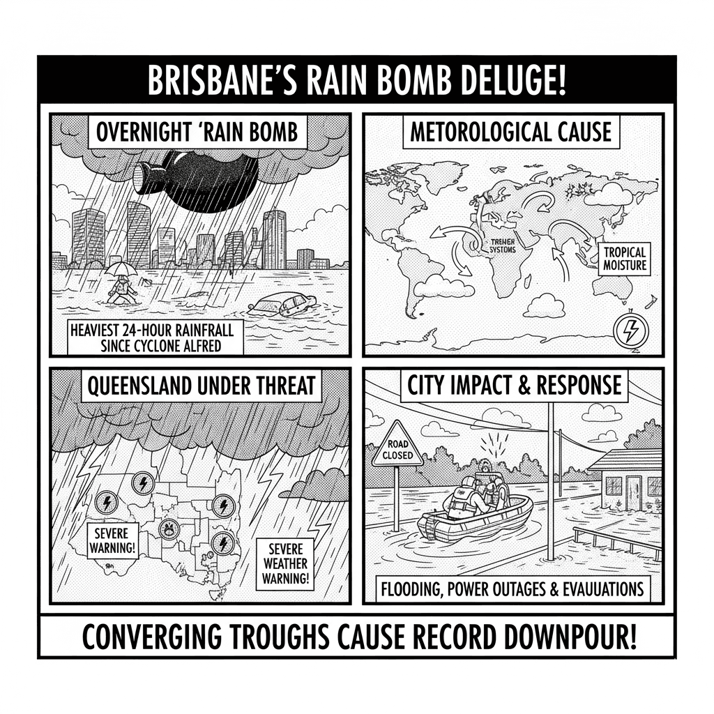 Brisbane rain bomb floods city with heaviest rainfall since Cyclone Alfred