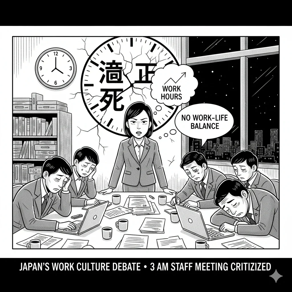 Prime Minister Sanae Takaichi leaving her Tokyo residence for a 3 a.m. staff meeting