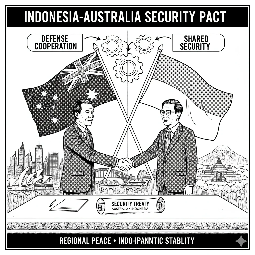 Leaders of Australia and Indonesia announcing their new Australia Indonesia security treaty during a press conference in Sydney.