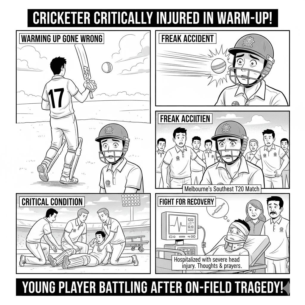 Melbourne teen cricketer on life support after being struck by cricket ball