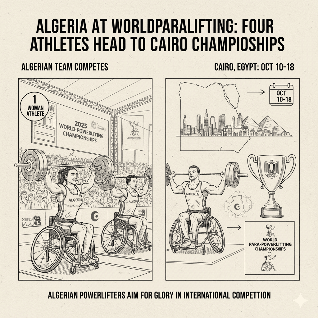 Algeria para-powerlifting team competing at 2025 World Championships in Cairo