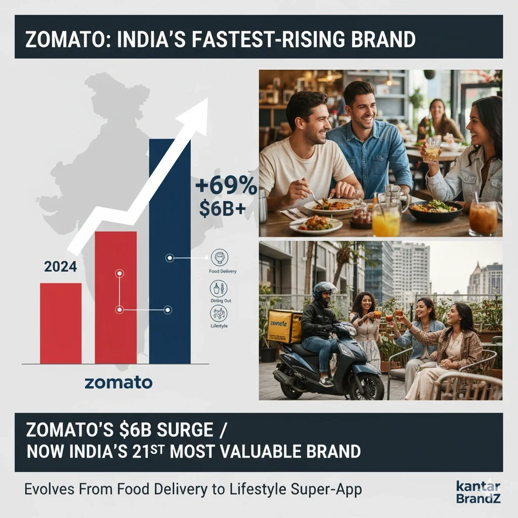 Zomato fastest-growing Indian brand in Kantar’s BrandZ 2025 rankings.