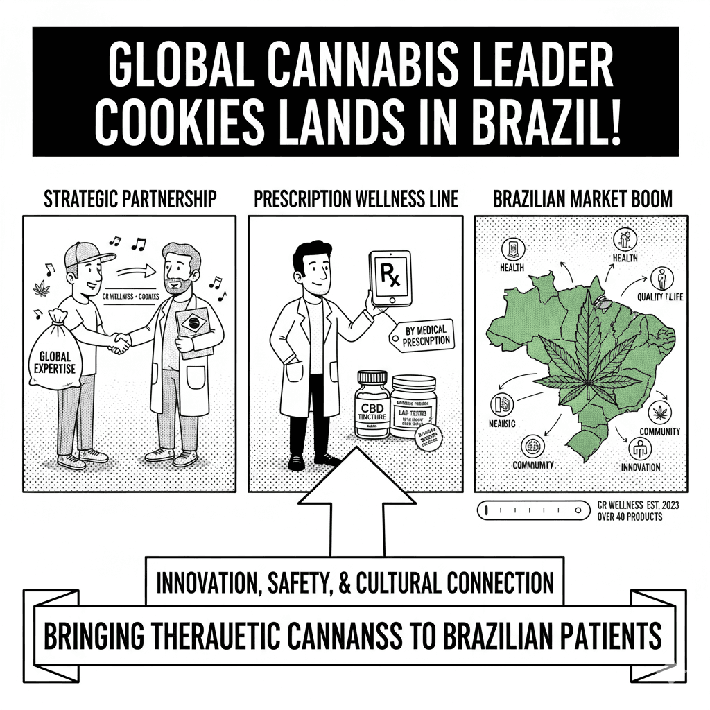 Cookies Brazil cannabis partnership launch with CR Wellness – premium CBD wellness products