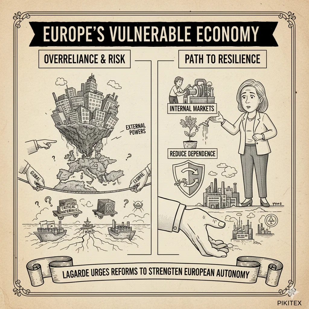 ECB President Christine Lagarde addressing economic vulnerabilities and reforms in the European Union.