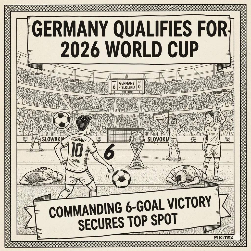 Germany World Cup qualification 2026 celebration after six-goal victory over Slovakia November 17