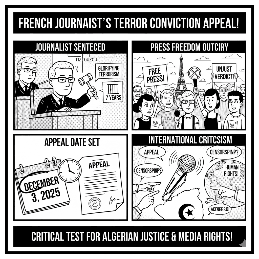 French journalist Christophe Gleizes during trial in Algeria