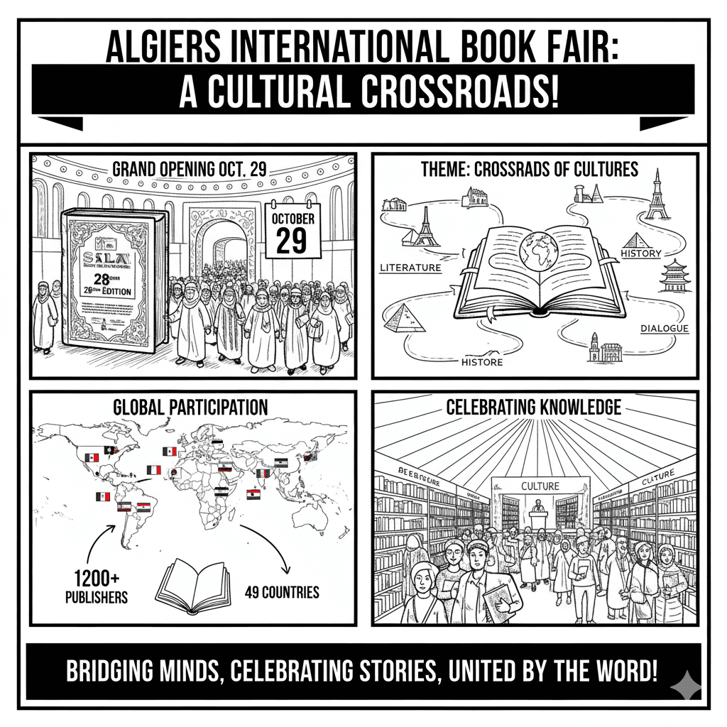 Algiers International Book Fair 2025 featuring 1,254 publishers
