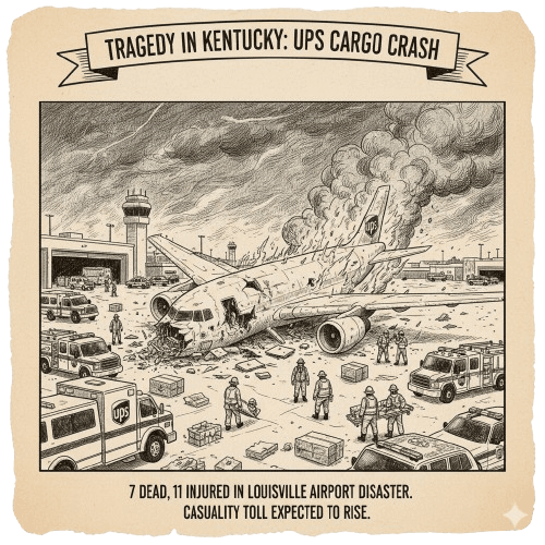 Avião caiu nos Estados Unidos perto do aeroporto de Louisville, Kentucky