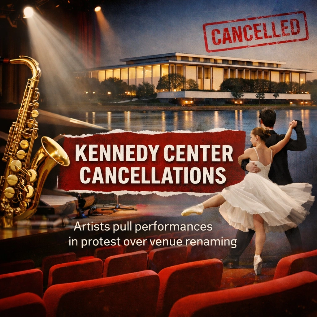 High-profile New Year’s Eve Kennedy Center cancellations spark controversy after renaming, affecting artists and raising legal and cultural concerns.