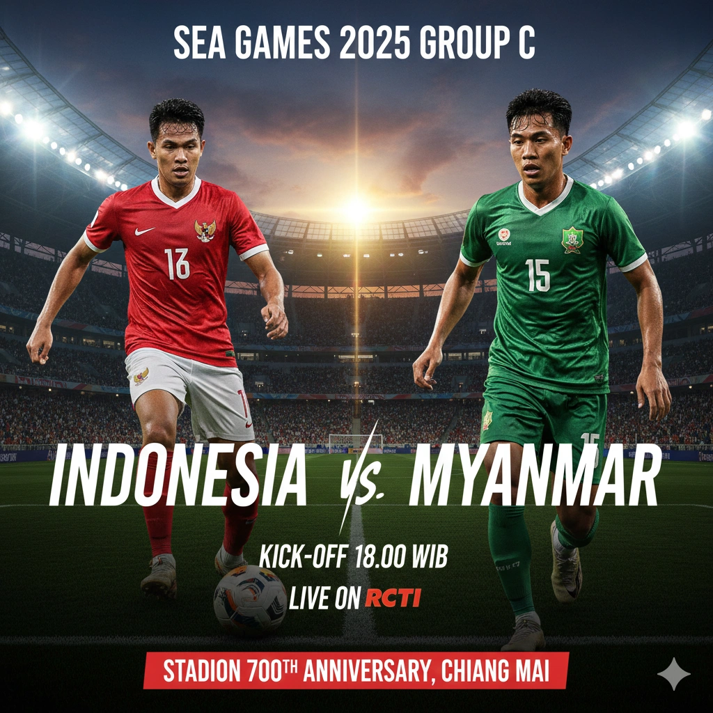 Timnas U22 Indonesia akan melawan Myanmar di SEA Games 2025. Laga ini penting untuk memastikan tiket perempat final Grup C.