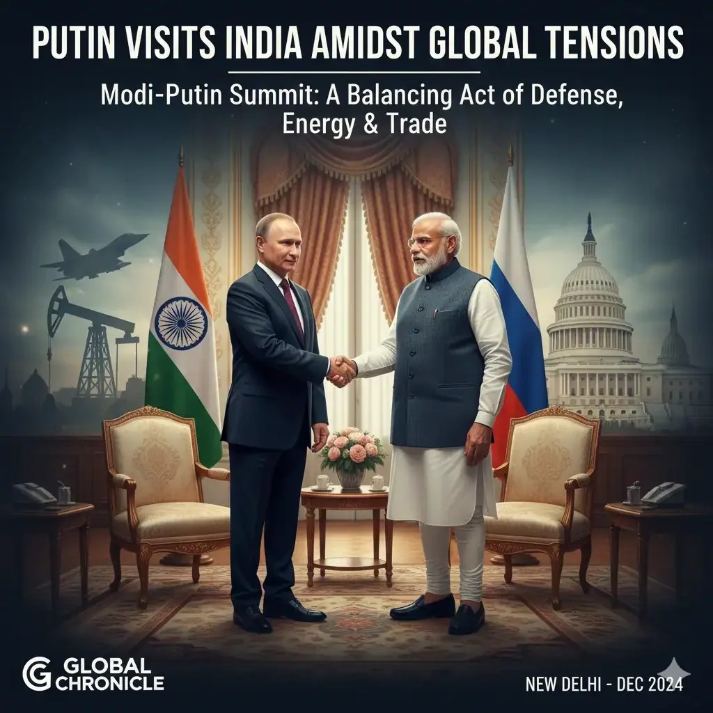 Putin India visit 2025 boosts defence, energy, and trade cooperation as Modi and Putin reaffirm the India-Russia strategic partnership.