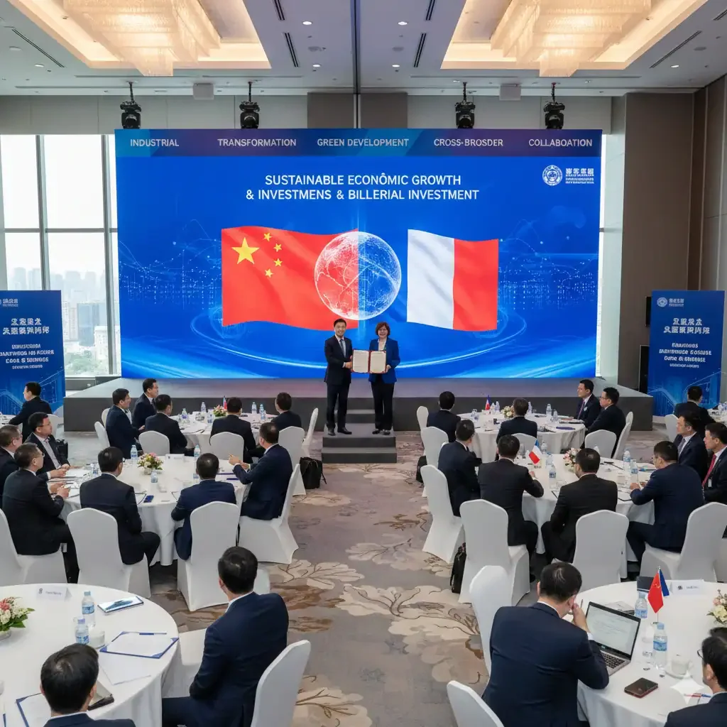 Delegates at the China-France Business Council meeting discussing trade and investment growth