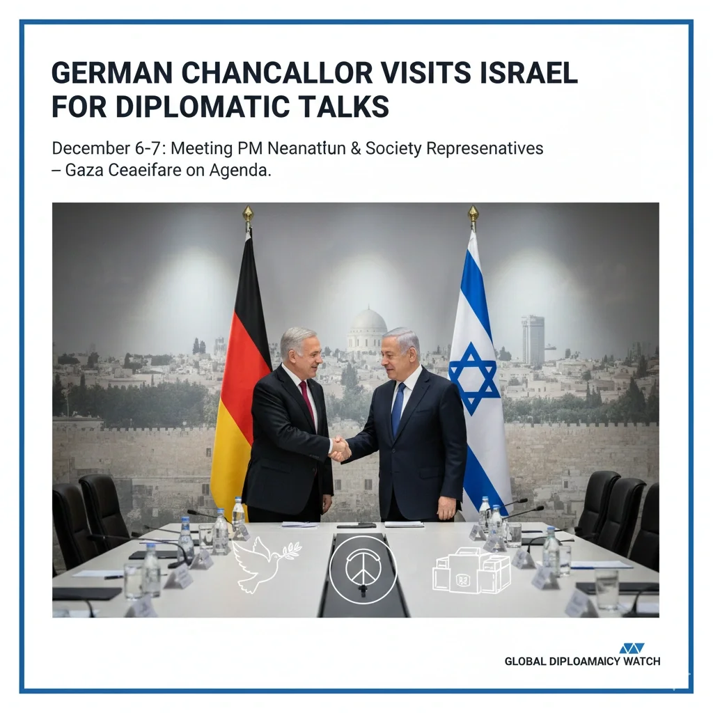German Chancellor Merz meeting Israeli Prime Minister Netanyahu during diplomatic visit