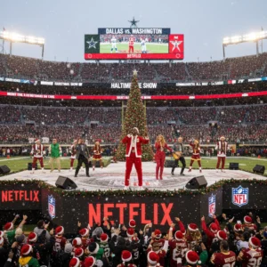 Snoop Dogg NFL Christmas Halftime headlines on Netflix with George Clinton, Andrea Bocelli & more. Watch the 2025 star-studded festive show now!