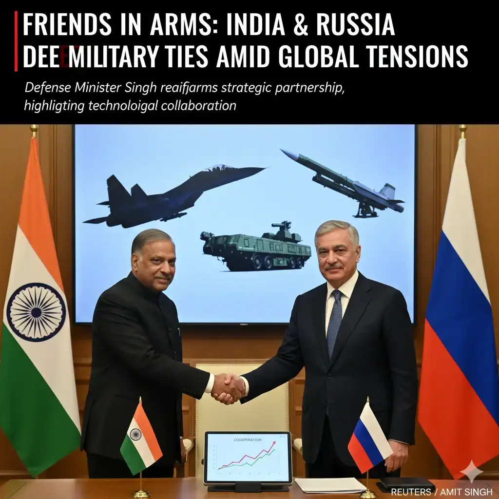 India reaffirms Russia as a strategic defence and technology partner, boosting military cooperation, technology transfer, and bilateral trade initiatives.
