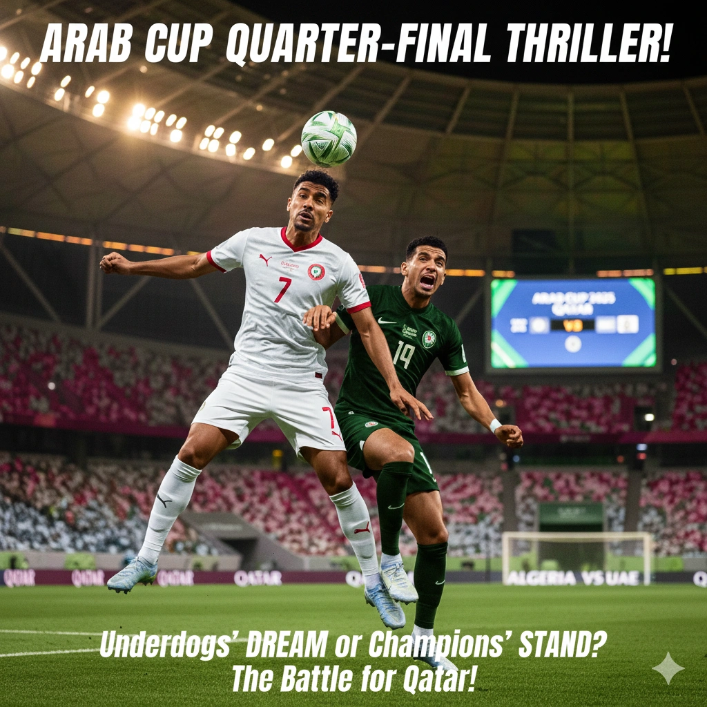 Algeria vs UAE Arab Cup quarter-final sees defending champions face a resurgent UAE side as both battle for a semi-final place in Qatar.
