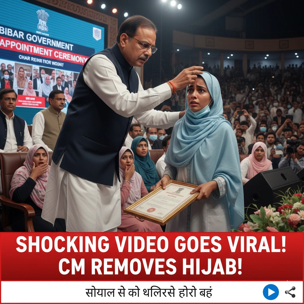 Bihar CM Nitish Kumar hijab controversy erupts after viral video shows hijab pulled at a government event, sparking nationwide outrage.
