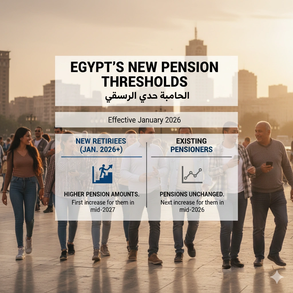 Egypt pension increase 2026 raises minimum and maximum pensions for new retirees, aligning benefits with wages and enhancing social protection.