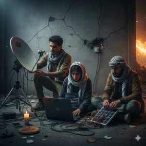 Gaza tech workers battle to maintain digital life, using coding, solar power, and innovation to survive amid ruins and infrastructure destruction.
