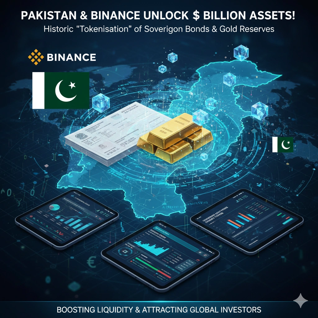 Pakistan bond tokenisation moves forward as Binance signs MoU to digitise $2B in sovereign bonds, T-bills, and reserves.