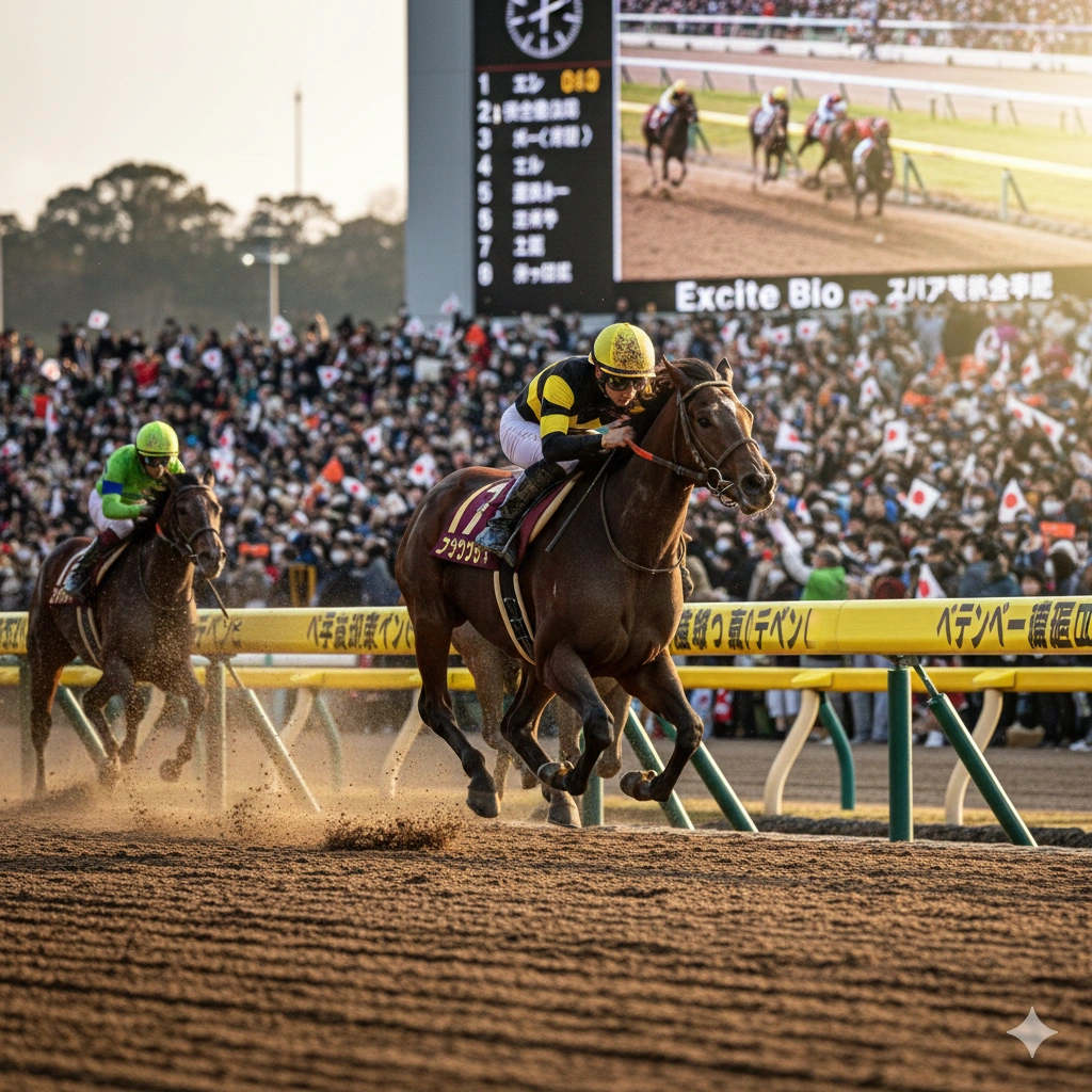 Sunrise Earth ruled out of 2025 Arima Kinen due to tendon injury. Learn about recovery timeline, Excite Bio contention, and year-end race updates.