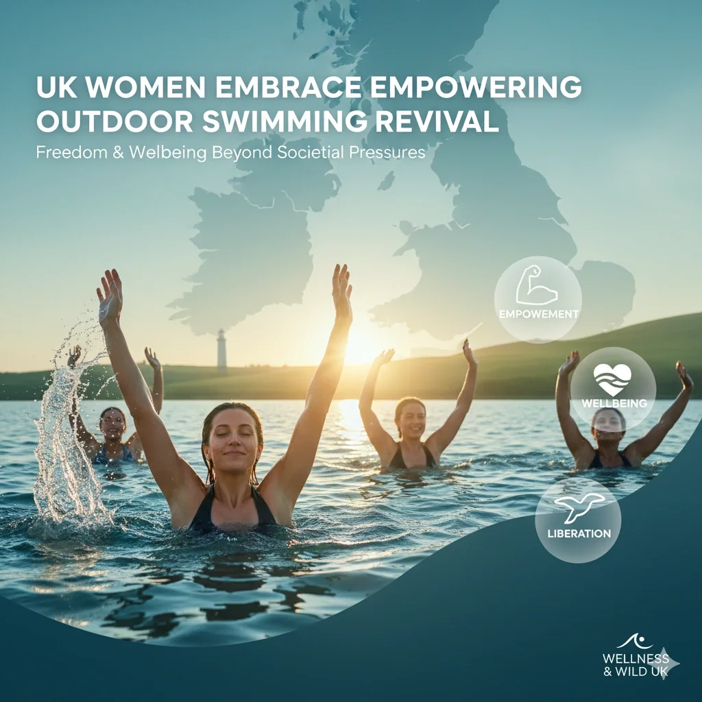 Women enjoying outdoor swimming in a UK lake