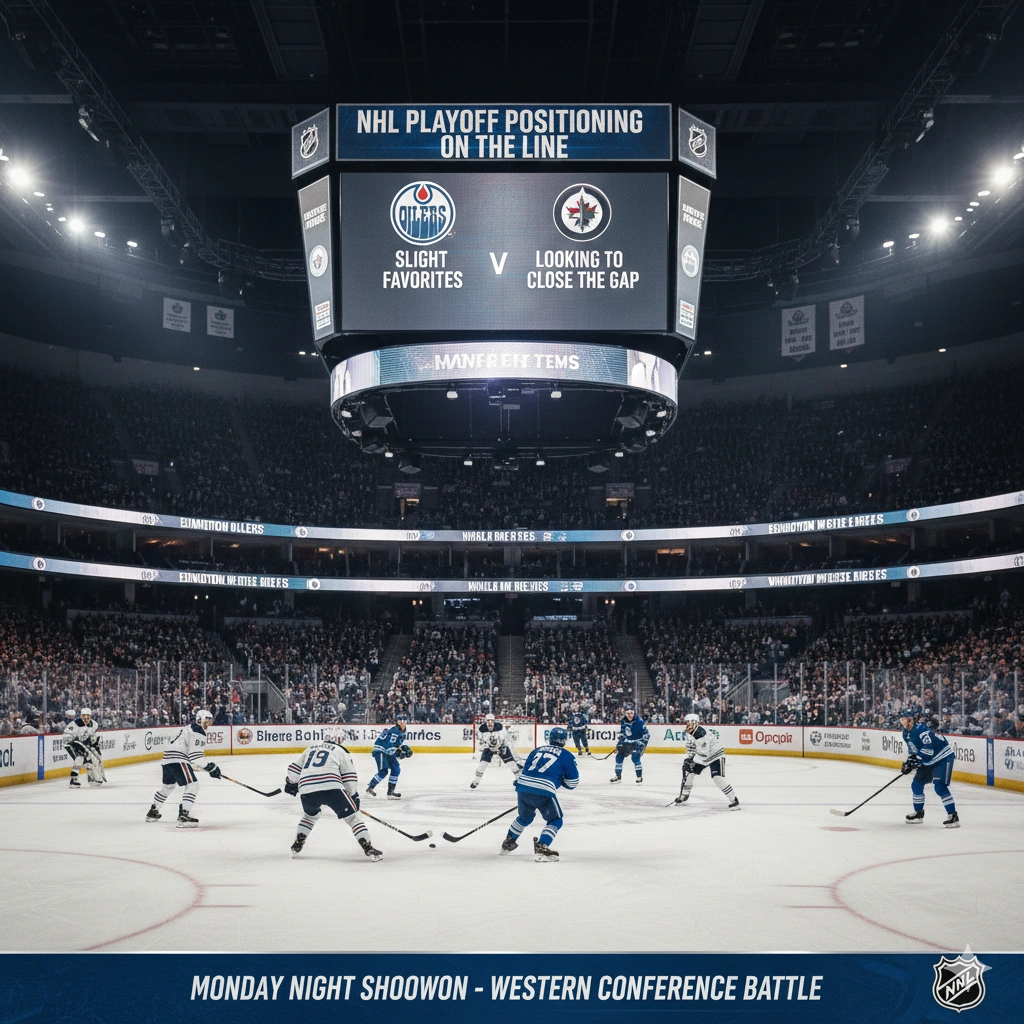 Oilers vs Jets NHL matchup as Edmonton (44 points) faces Winnipeg (34 points). Standings impact, key players, and betting outlook.