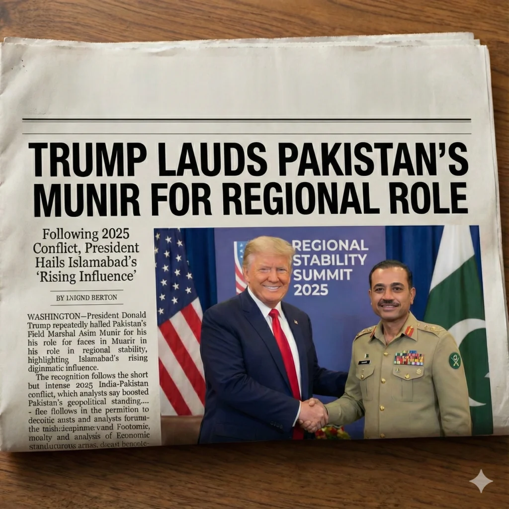 Pakistan army chief Asim Munir earns US praise after 2025 India conflict, boosting Islamabad’s diplomatic influence and regional profile.