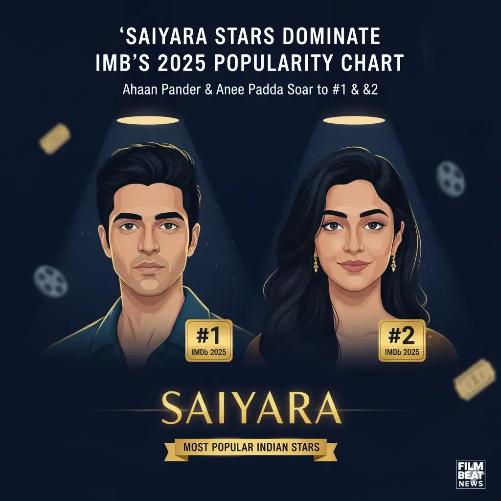 Ahaan Panday and Aneet Padda at Saiyaara premiere, top IMDb popularity stars 2025