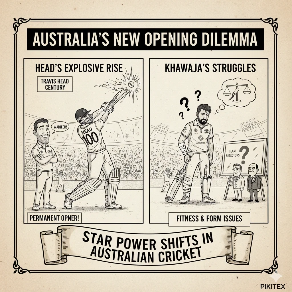 Travis Head celebrating his century in the Ashes Test while opening the batting