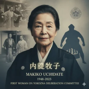 Makiko Uchidate, NHK screenwriter and first female Yokozuna Deliberation Committee member, dies at 77, leaving a lasting legacy.