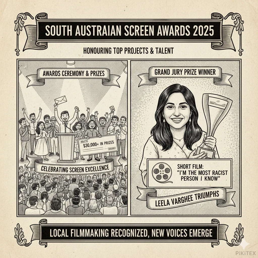 Winners celebrating at the South Australian Screen Awards 2025 ceremony