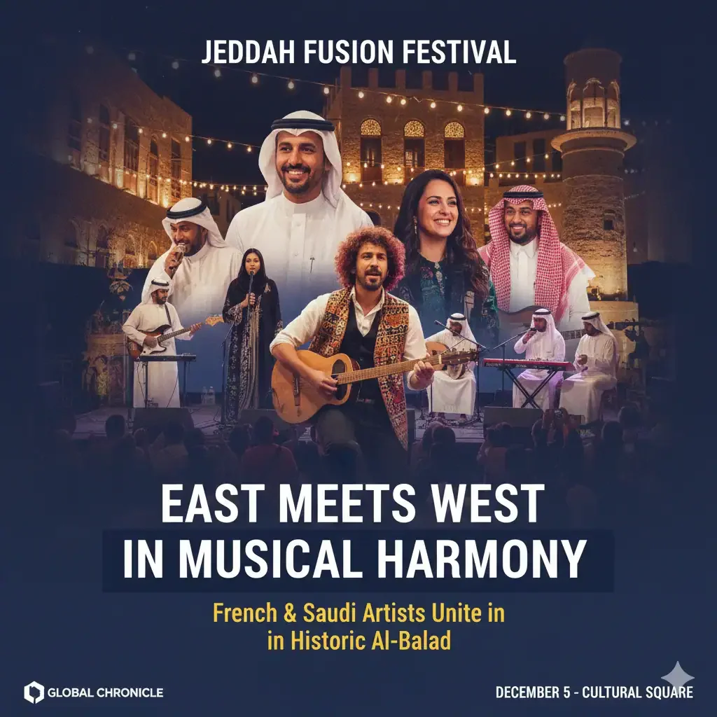 Saudi-French musical residency artists performing in Jeddah’s Al-Balad