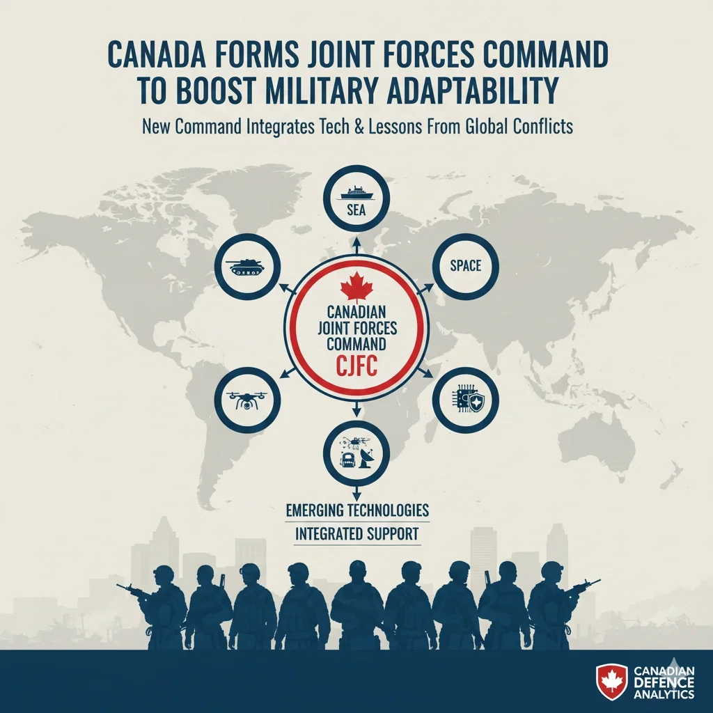 Canadian Armed Forces leadership announcing the launch of the Canada Joint Forces Command