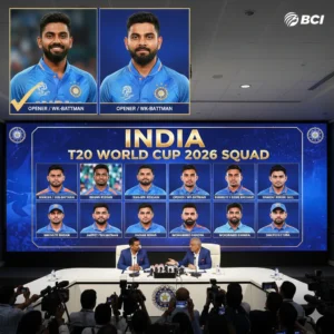 India T20 World Cup 2026 squad announced with 15 players, shocking omission of Shubman Gill and inclusion of Sanju Samson, Ishan Kishan.