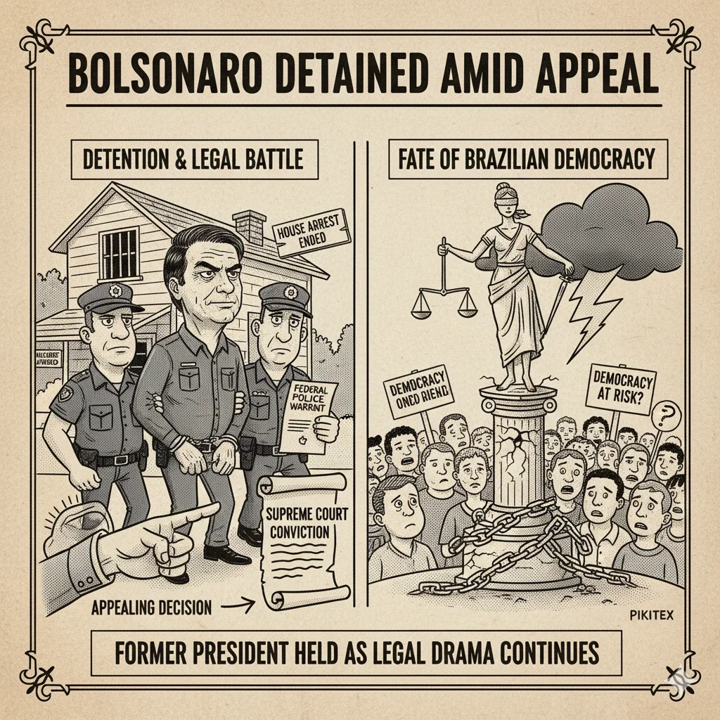 Former Brazilian president Bolsonaro being taken into federal custody by police