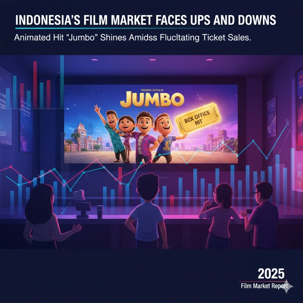 Indonesia box office 2025 showing Jumbo animated film’s success amid market volatility