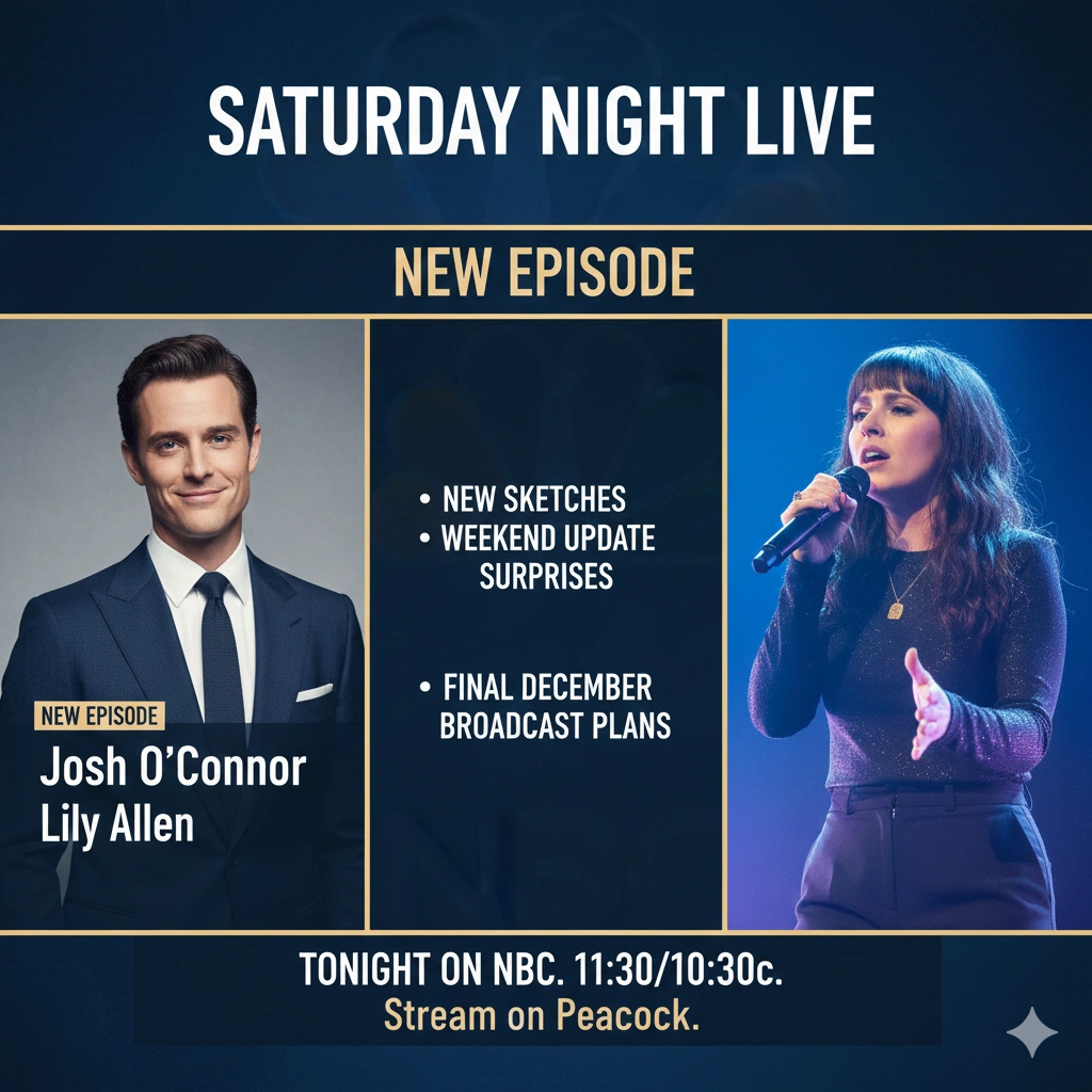 SNL delivered a powerful new episode hosted by Josh O’Connor with music from Lily Allen, standout sketches, and final December plans confirmed.