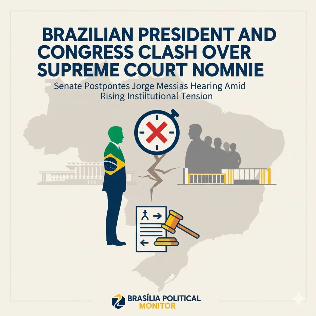 Brazilian Senate chamber during Supreme Court nomination discussion amid tensions with Lula government