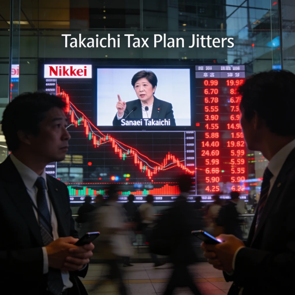 Japan PM Takaichi tax pledge spurs bond volatility as food tax suspension plan threatens fiscal stability, raising global market concerns.