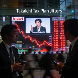 Japan PM Takaichi tax pledge spurs bond volatility as food tax suspension plan threatens fiscal stability, raising global market concerns.