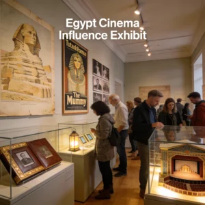 Egypt on Screen exhibition at Exeter’s Bill Douglas Cinema Museum showcases 200 years of Egypt’s influence on cinema through art, architecture, and memorabilia.
