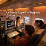 Air France Apple TV+ partnership brings 45+ hours of premium streaming, 4K screens, Bluetooth & Wi-Fi—redefining long-haul flights.