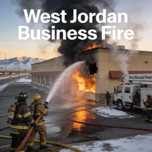 A West Jordan business fire caused significant structural damage early morning, with rapid response containing flames and no reported injuries.