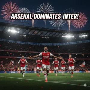Arsenal crushes Inter Milan with a dominant 3–1 win, sealing seven straight Champions League victories and storming into the last 16 in style.