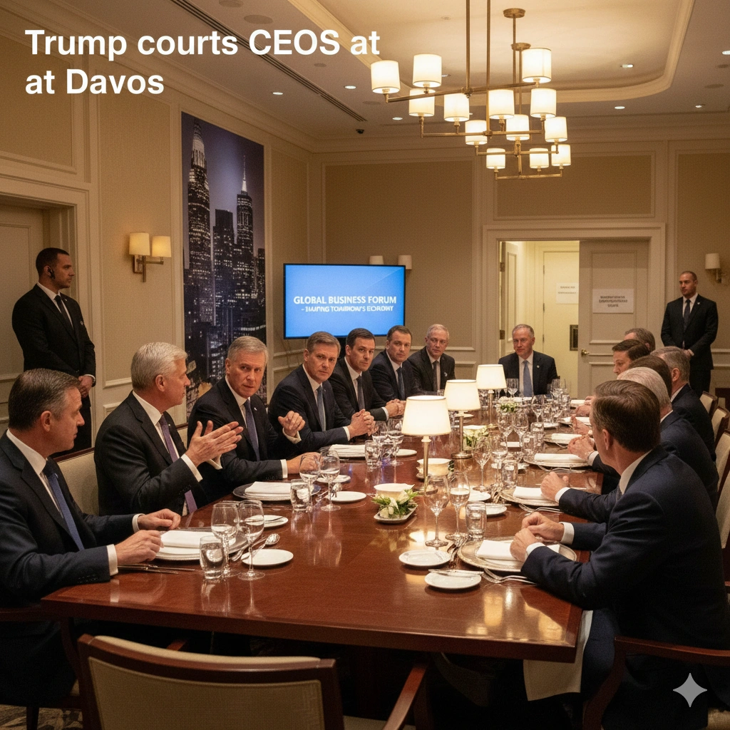 Trump pro-business CEO of America gains attention after Davos dinner as AI boom and 4.4% GDP growth boost executive optimism in 2026.